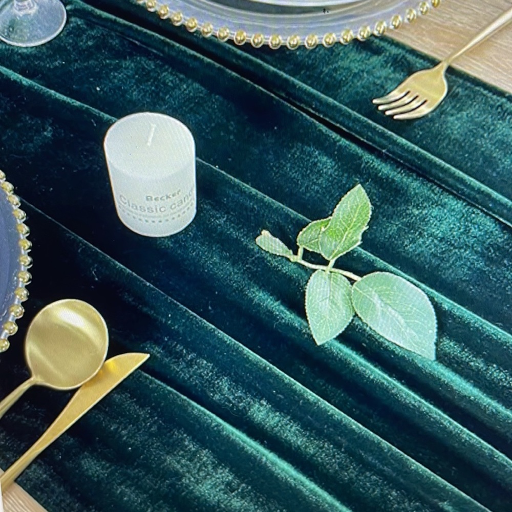 Luxurious Velvet Table Runner 10 ft (20x120 inch) Soft Velvet Fabric Table Linen
